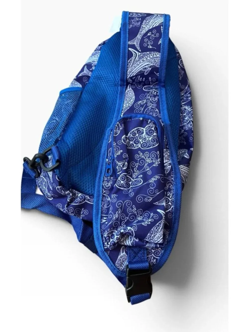 The Dottie Dot Dot Adjustable Sling Bag Purple Dolphin Ocean Crossbody Bag NWT